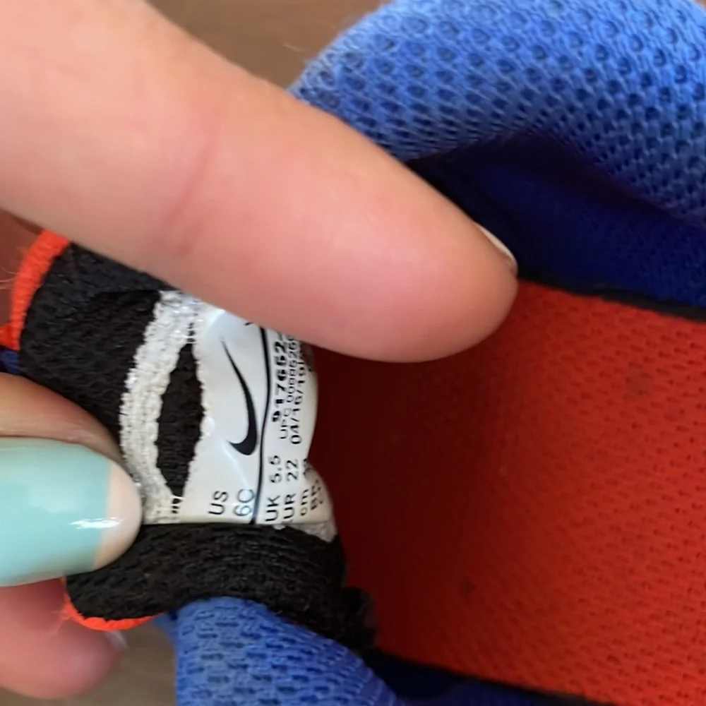 Nike Air Royal blue orange baby sneaks